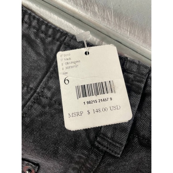 We The Free Free People Supersonic Slim Pants Womens 6 Black Faded Wash Cropped - Picture 9 of 13